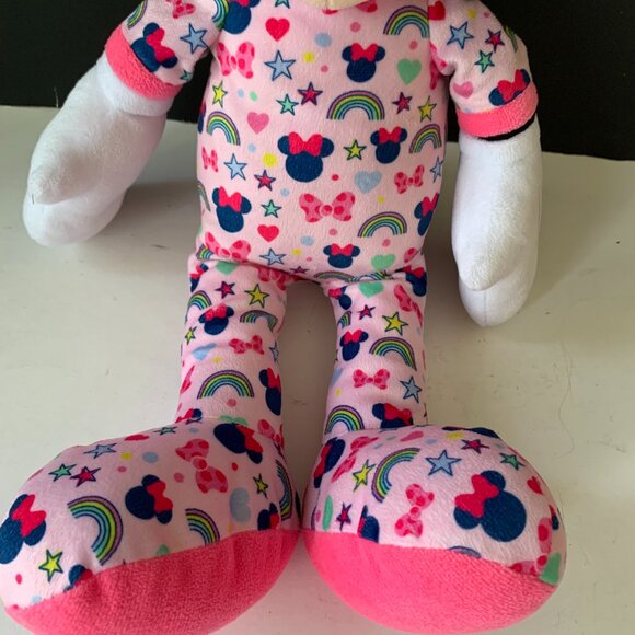DISNEY MINNIE MOUSE PLUSH IN HER COLORFUL PJS VERY CUTE 20" - Picture 3 of 11